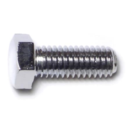 Midwest Fastener Grade 5, 3/8"-16 Hex Head Cap Screw, Chrome Plated Steel, 1 in L, 10 PK 74102